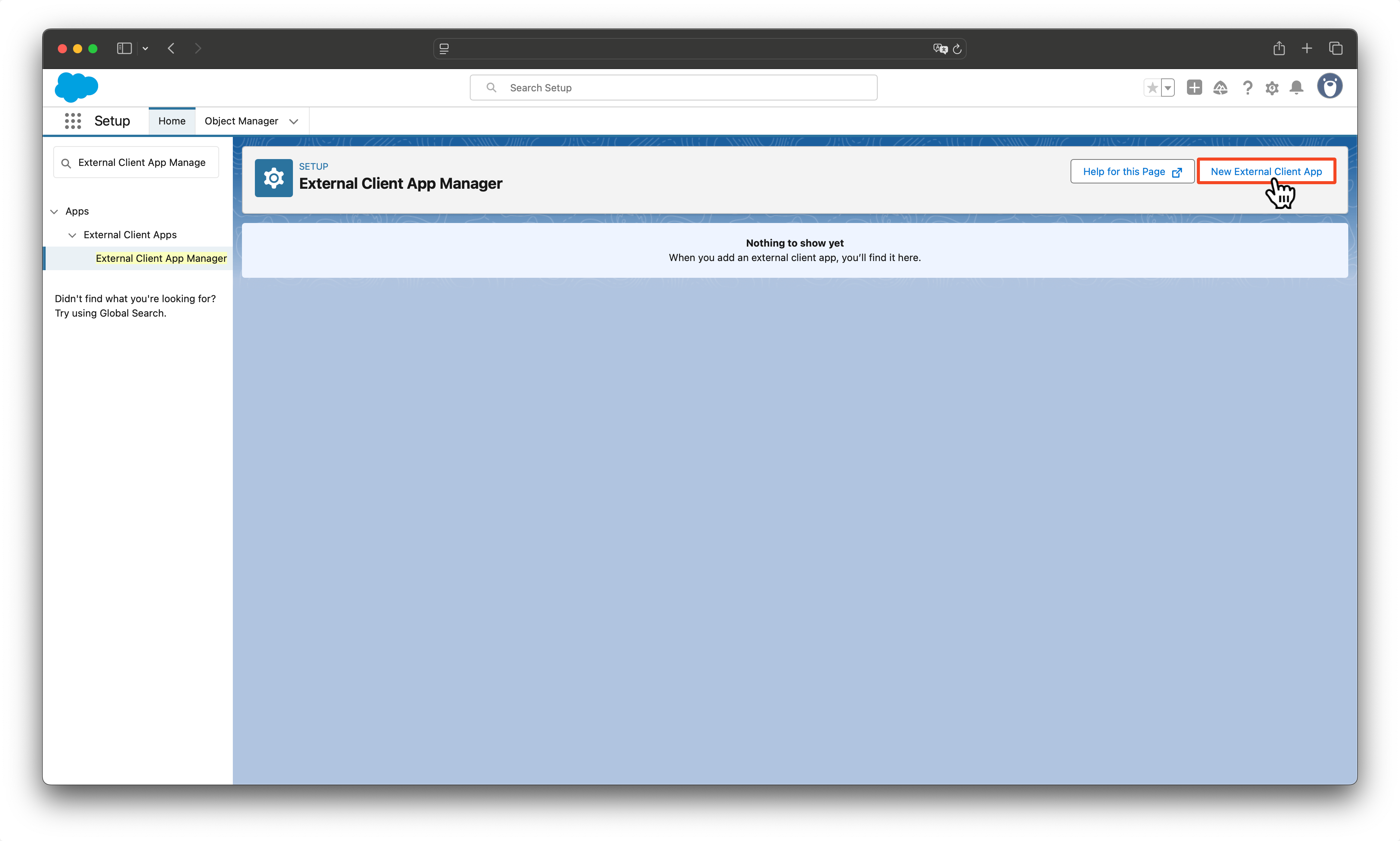 Salesforce External Client App Manager