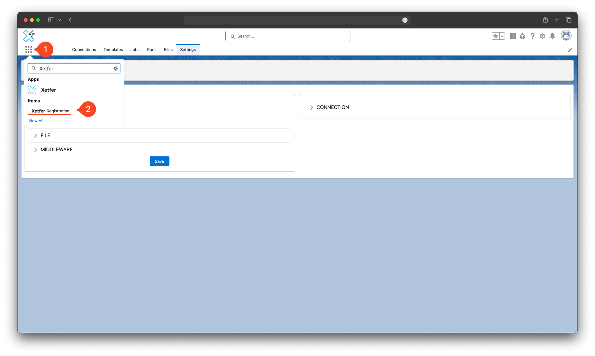 Xetfer Registration page