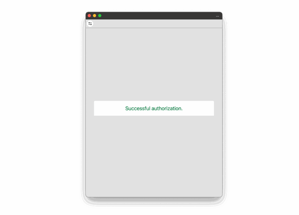 Successful authorization