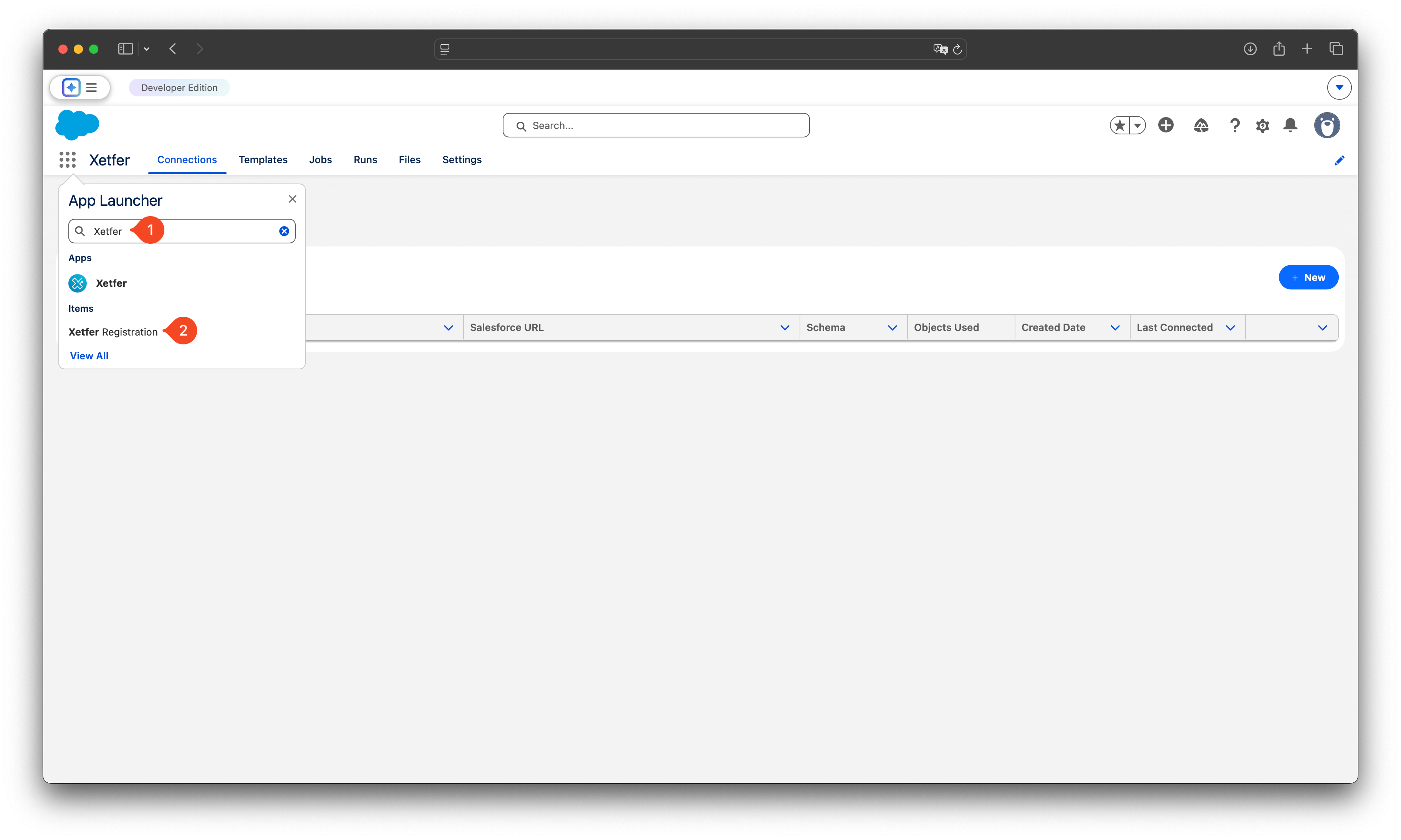 Xetfer Registration page