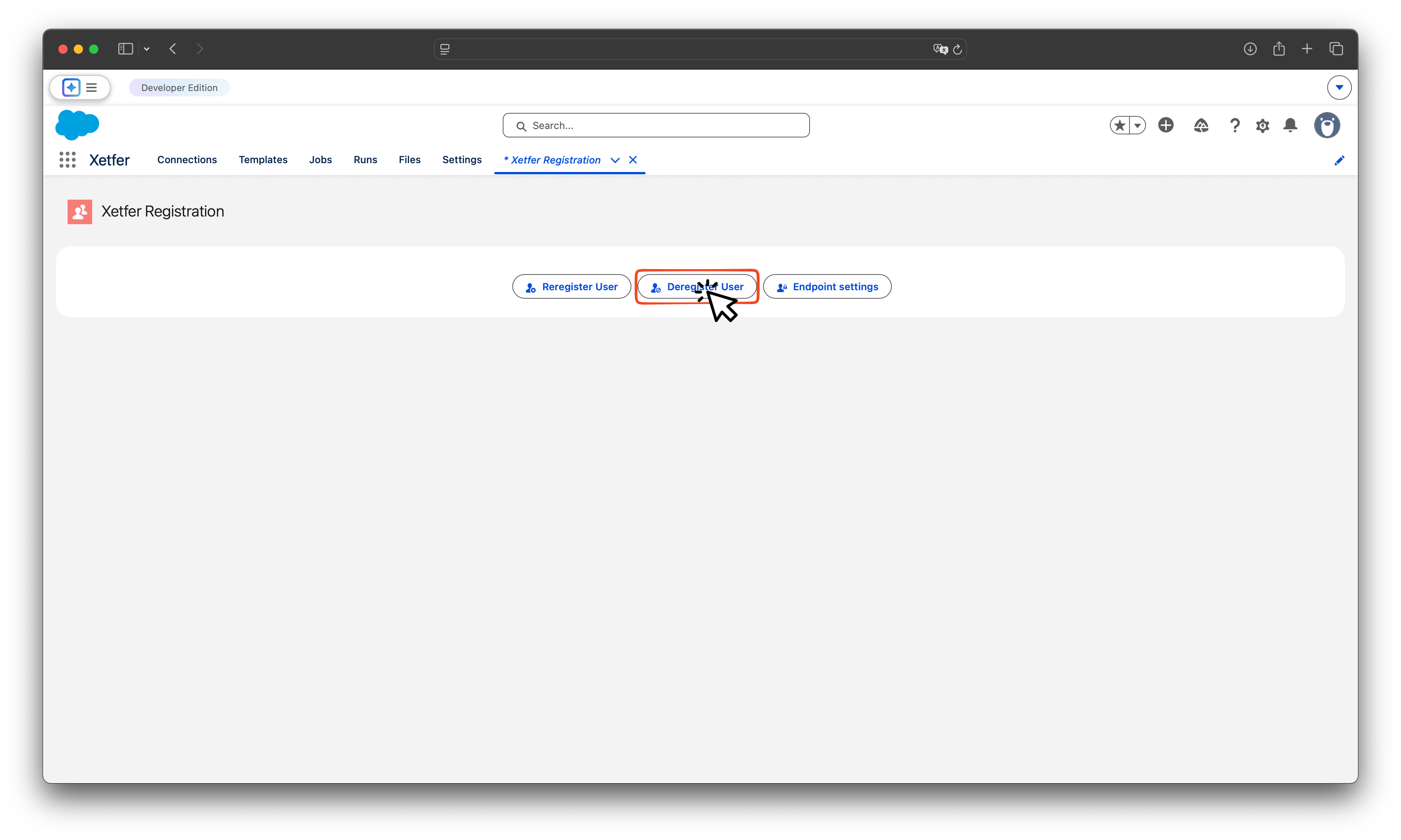 Xetfer Deregister User