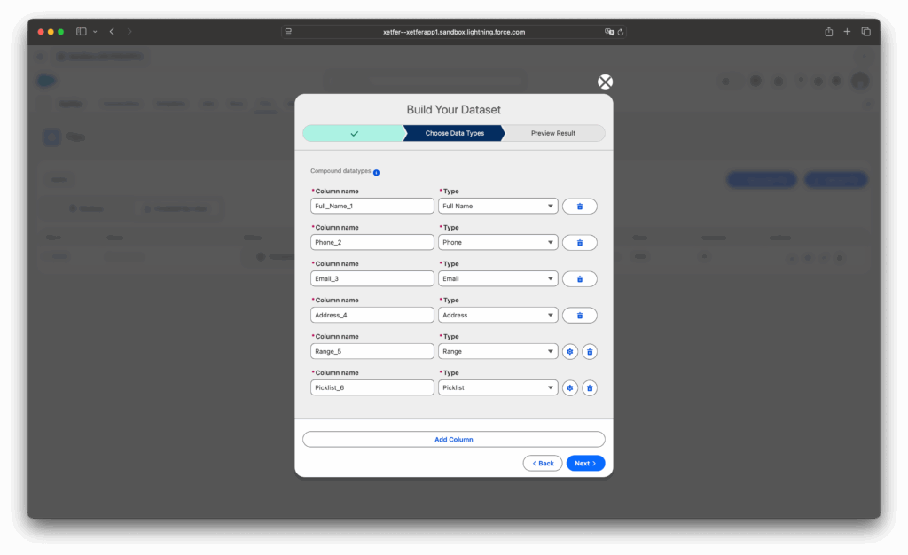 Xetfer data generator for Salesforce anonymization file creation